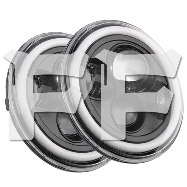 送料無料.. LED ヘッドライト 7インチ 75W JEEP JK TJ スズキジムニー ハマーH2 HI.Low切替.ディライト 6500K 12V~24V MMR60W 新品 2個拍卖