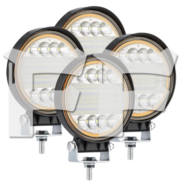 LED ワークライト 作業灯 126W 丸型 4インチ ホワイト イエロー 3モード 新品 作業灯 倉庫 12V/24V兼用 YX126W 建築機械 4個拍卖