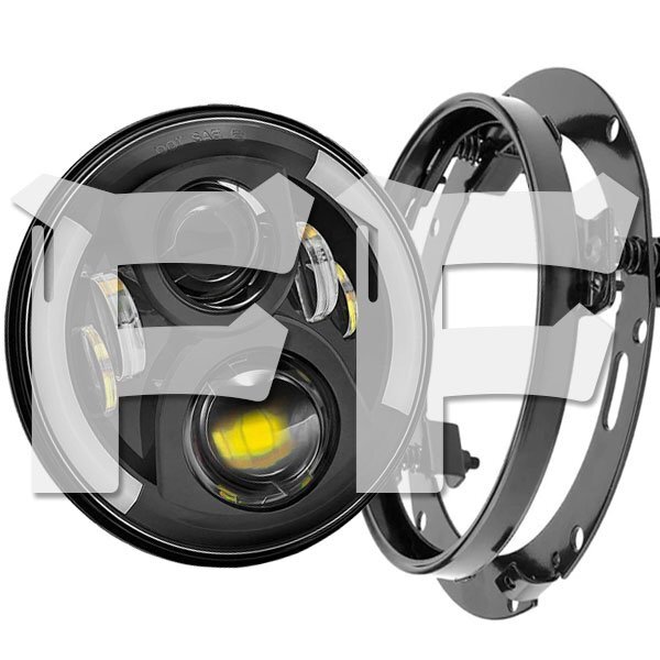 ハーレーダビッドソン CREEチップ LED 7インチ 45W ヘッドライト ブラケット Hi.Low.DRL.ウインカー 6500K HL-J-MS-6081 新品拍卖