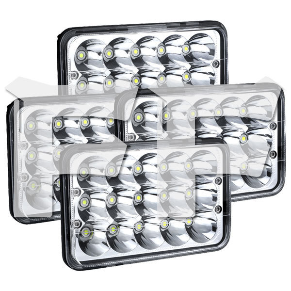 4x6 LED ヘッドライト H4ソケット Hi/Low H4656 H4651 H4652 H466 H6545 ピータービルト・ケンワース・トラック YYC45W 新品拍卖