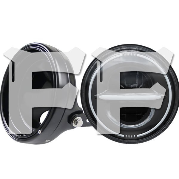 ハーレー ヤマハ ホンダ スズキ カワサキ LED 7インチ 50W ヘッドライト ハウジング Hi.Low.DRL.ウインカー HL-B-MS-1079D 新品拍卖