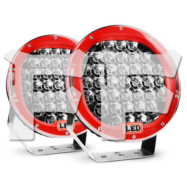 超遠距離照射 185W スポットカバー/拡散カバー付属 ホワイト 9インチ LED ワークライト トラック ボート 9C-185W-R 赤 12V/24V 2個 新品拍卖