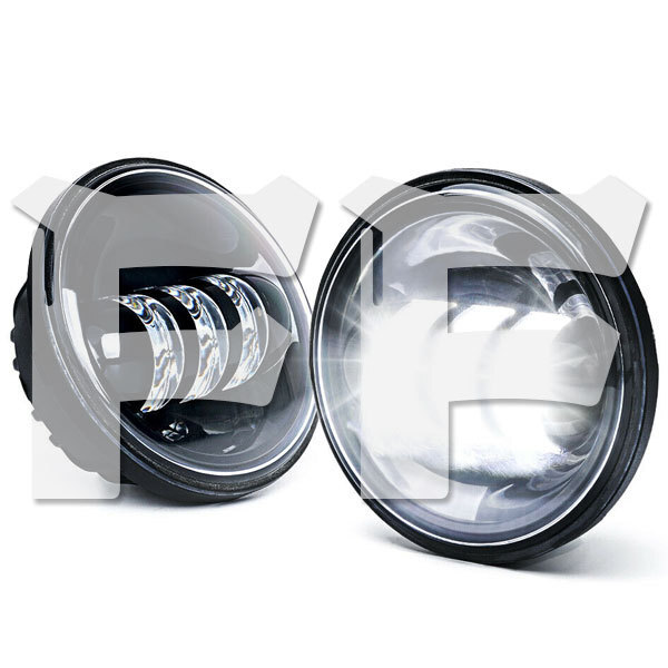 送料無料.. ハーレーダビッドソン オートバイク LED フォグランプ 30W 4.5インチ ヘッドライト ブラック MS-FG30B-B 2個 新品拍卖