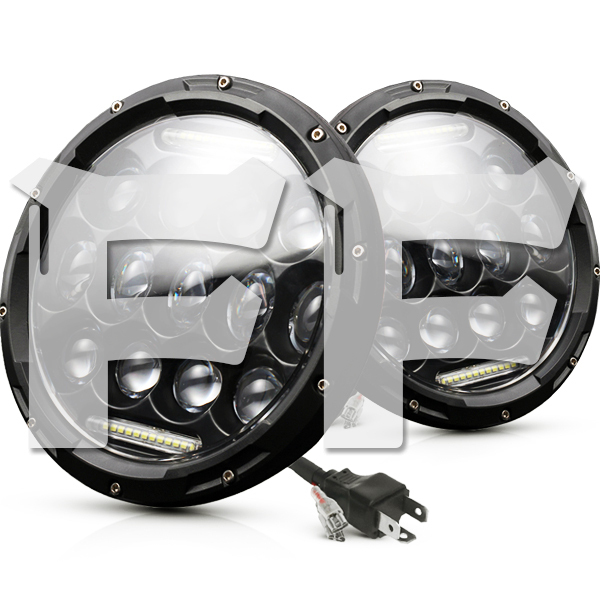 LED ヘッドライト 7インチ 75W JEEP JK TJ スズキジムニー ハマーHi.Low切替.ディライト ホワイト 12V~24V MS-HL75A 新品 2個拍卖