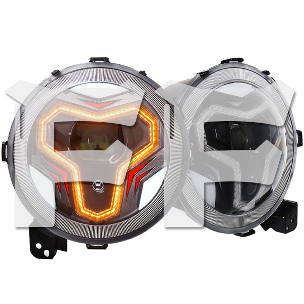 9インチ Jeep Wrangler JL JLU Gladiator JT 2018~2022 LED ヘッドライト Hi.Low.DRL.ウインカー ホワイト 2個 OL-21JLH01 新品拍卖