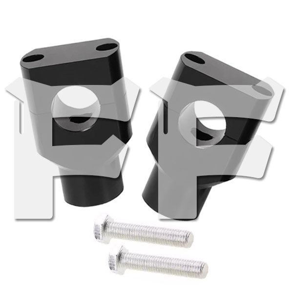 オートバイ ハンドルバーライザー 25mm 固定クランプ カワサキ ホンダ ヤマハ スズキ ハーレー CNC ブラック R-A-B-25 新品拍卖