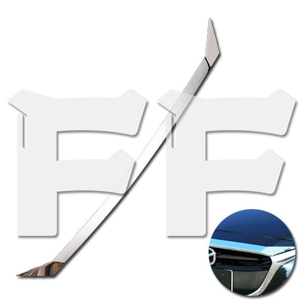 送料無料.. MAZDA マツダ デミオ DJ系 2017年~ フロント フード トリム 外装 鏡面 メッキ ステンレス ガーニッシュ SN-3125拍卖