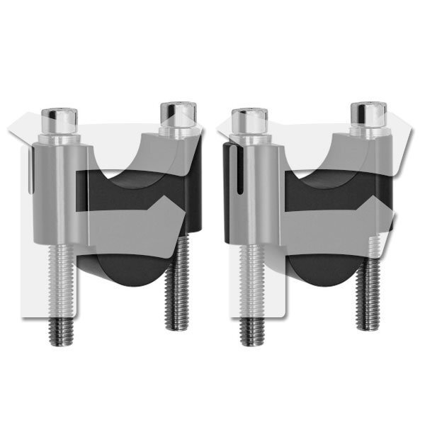 送料無料.. オートバイ ハンドルバーライザー 22mm ヤマハ カワサキ XTZ125 セロー250 TW225 M-SLAZ KLX250 CNC ブラック R-C-B-22 新品拍卖