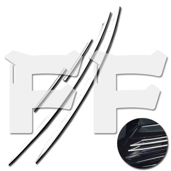 トヨタ PRIUS プリウス 30系 後期 フロント バンパー グリル カバー フォグランプなし車用 ステンレス メッキ 鏡面 SN-12 新品拍卖