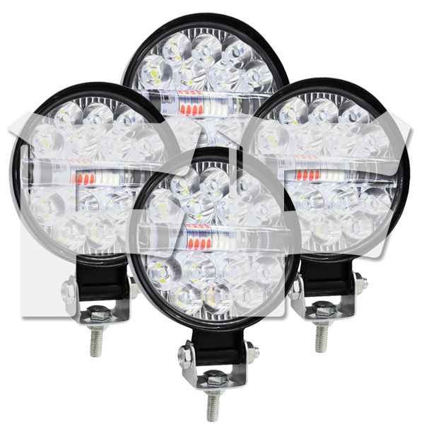 送料無料.. ストロボ機能 5モードタイプ 3インチ 42W LED ワークライト 作業灯 警告灯 投光器 新品 4x4 トラック 12V/24V YX-B-42W 4個拍卖