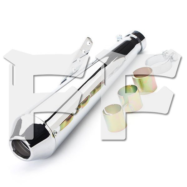 オートバイ マフラー 排気管 バイク 差込内径36-45mm 全長440mm ハーレー SR400 SR500 W400 W650 W800 Exhaust-Pipe-E 新品拍卖