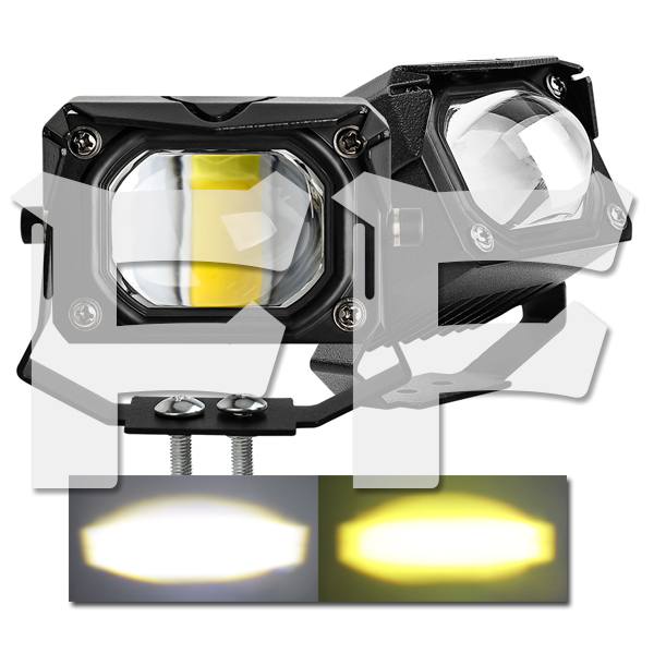 送料無料.. 30W バイク LEDライト SUV ATV UTV イエロー・ホワイト切替 12V~24V 作業灯 投光器 新品 CREEチップ 超高品質 MT12D-100W 2個拍卖