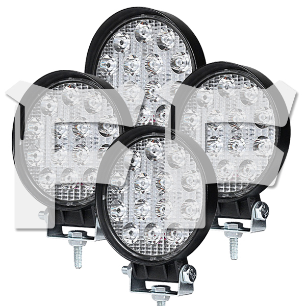 送料無料.. LED ワークライト 作業灯 42W 4インチ 投光器 前照灯 新品 工事現場 倉庫照明 トラック YX42W-A 12V/24V 6500K ホワイト 4個拍卖