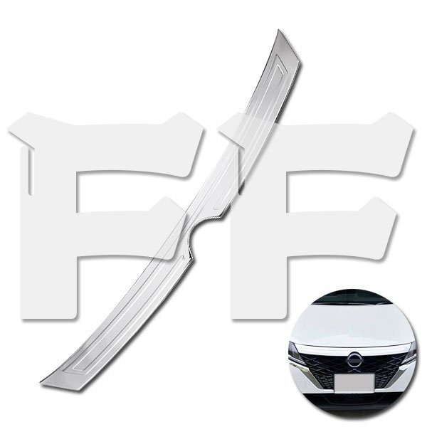 送料無料.. 日産 ノート NOTE E13 2021年~ フロントエンブレムカバー バンパートリム ガーニッシュ メッキ ステンレス 鏡面 SN-5396 新品拍卖