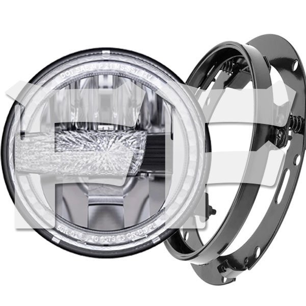 Eマーク取得 ハーレーダビッドソン CREEチップ LED 7インチ 42W ヘッドライト ブラケット Hi.Low.ディライト 6500K HL-J-MS-SS7 新品拍卖