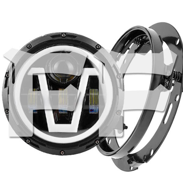 送料無料.. ハーレーダビッドソン CREEチップ LED 7インチ 60W ヘッドライト ブラケット Hi.Low.DRL.ウインカー 6500K HL-J-V 高輝度 新品拍卖