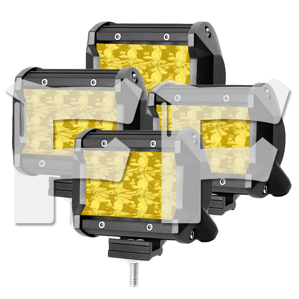 送料無料.. LED ワークライト 36W 4インチ 作業灯 投光器 前照灯 車幅灯 新品 補助灯 車幅灯 3P36W-3K イエロー 12V~24V兼用 トラック 4個拍卖