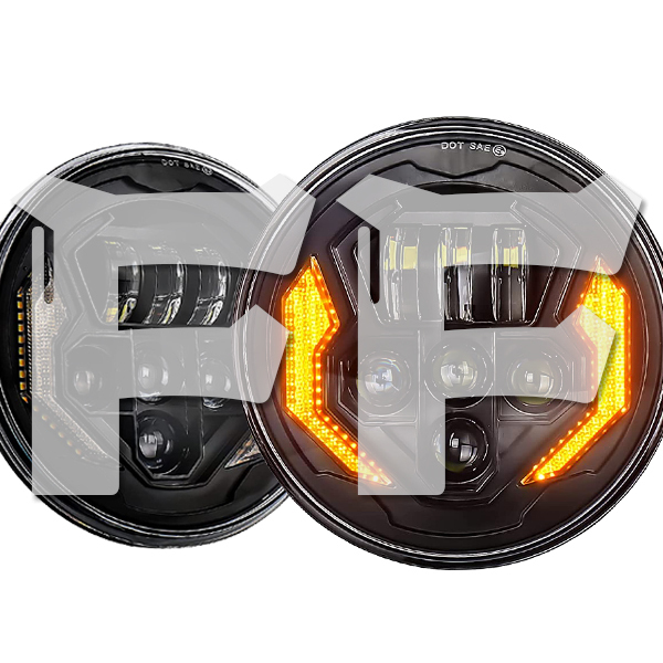Jeep JK JKU TJ LJ スズキ ジムニー ハマー H2 HI.Low.DRL.ウインカー 7インチ LED ヘッドライト ホワイト 12V 2個 OL-2172R 新品拍卖