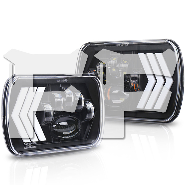 5x7 7x6 LEDヘッドライト HI.Low.DRL.ウィンカー トヨタ H6054 Jeep ラングラー YJ XJ MJ GMC フォード OL-J1955S 新品拍卖