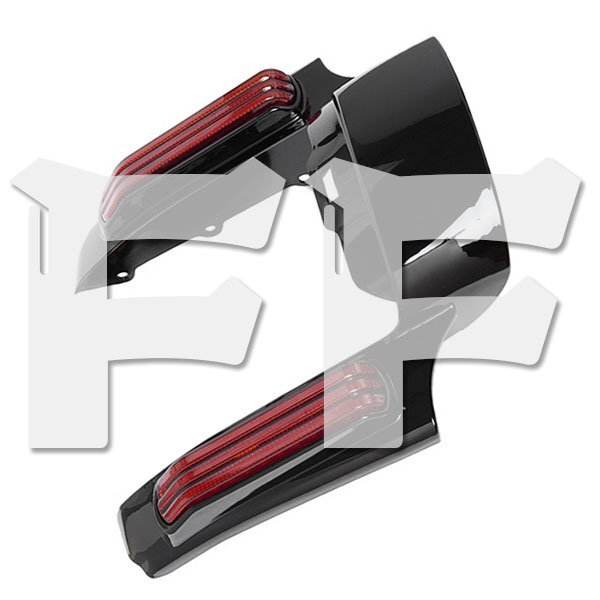 送料無料.. ハーレー ツーリング ロードグライド ロードキング 14-22 リアフェンダー エクステンション (レッド) LEDライト付き HL-TTS01拍卖