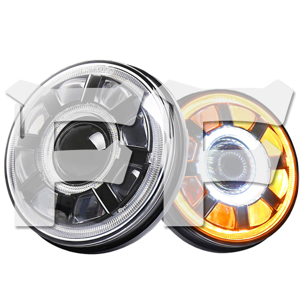 Jeep LED ヘッドライト JK JKU TJ LJ スズキ ジムニー ハマー H2 HI.Low.DRL.ウインカー 7インチ ホワイト 12V 2個 OL-1960R 新品拍卖