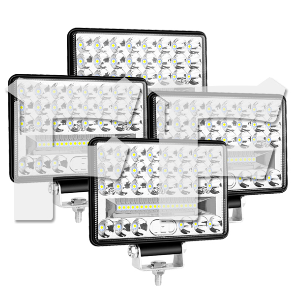 送料無料.. LED 作業灯 ワークライト 6インチ 144W ホワイト 6500K 新品 投光器 前照明灯 建設機械 トラック SUV 6C-144W 12V/24V 4個拍卖