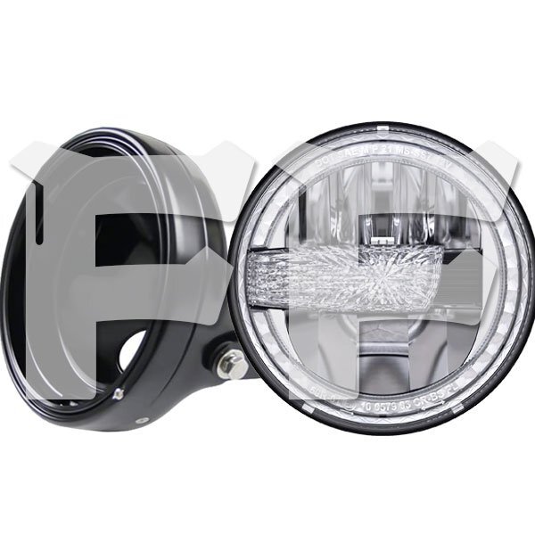 送料無料.. Eマーク取得 ハーレー ヤマハ ホンダ スズキ カワサキ LED 7インチ 42W ヘッドライト ハウジング Hi.Low.DRL HL-B-MS-SS7 新品拍卖