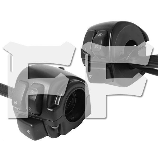 送料無料.. ハーレーダビッドソン 1996-2013 ハンドルバー コントロール スイッチ ボタン カバー 25mm 配線付 ブラック HL-SCBOX-B 新品拍卖