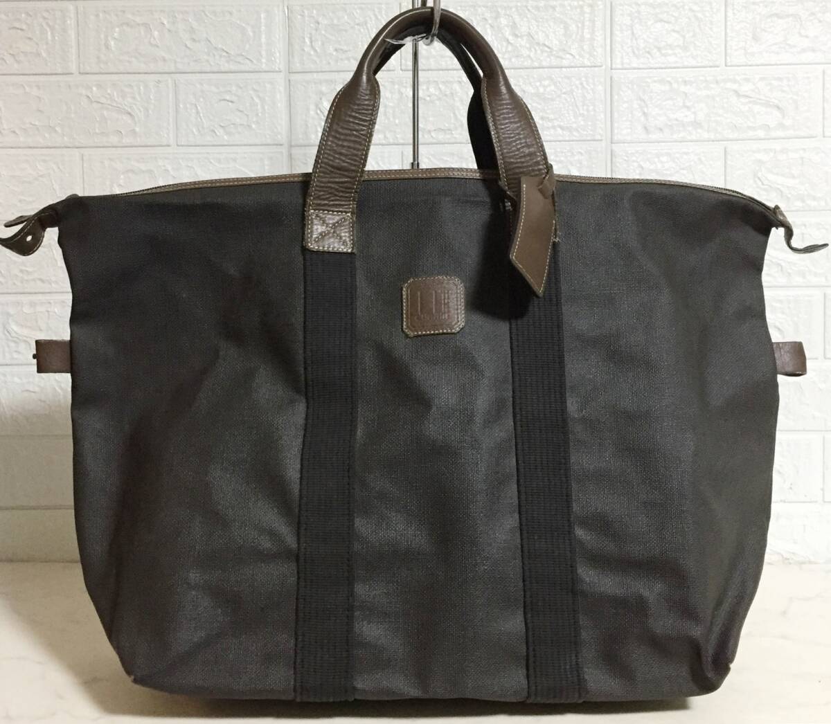 no35295 dunhill ダンヒル フランス製 ラージサイズ 本革 レザー PVC ハンド トート バッグ 通勤 通学 A4収納可能拍卖