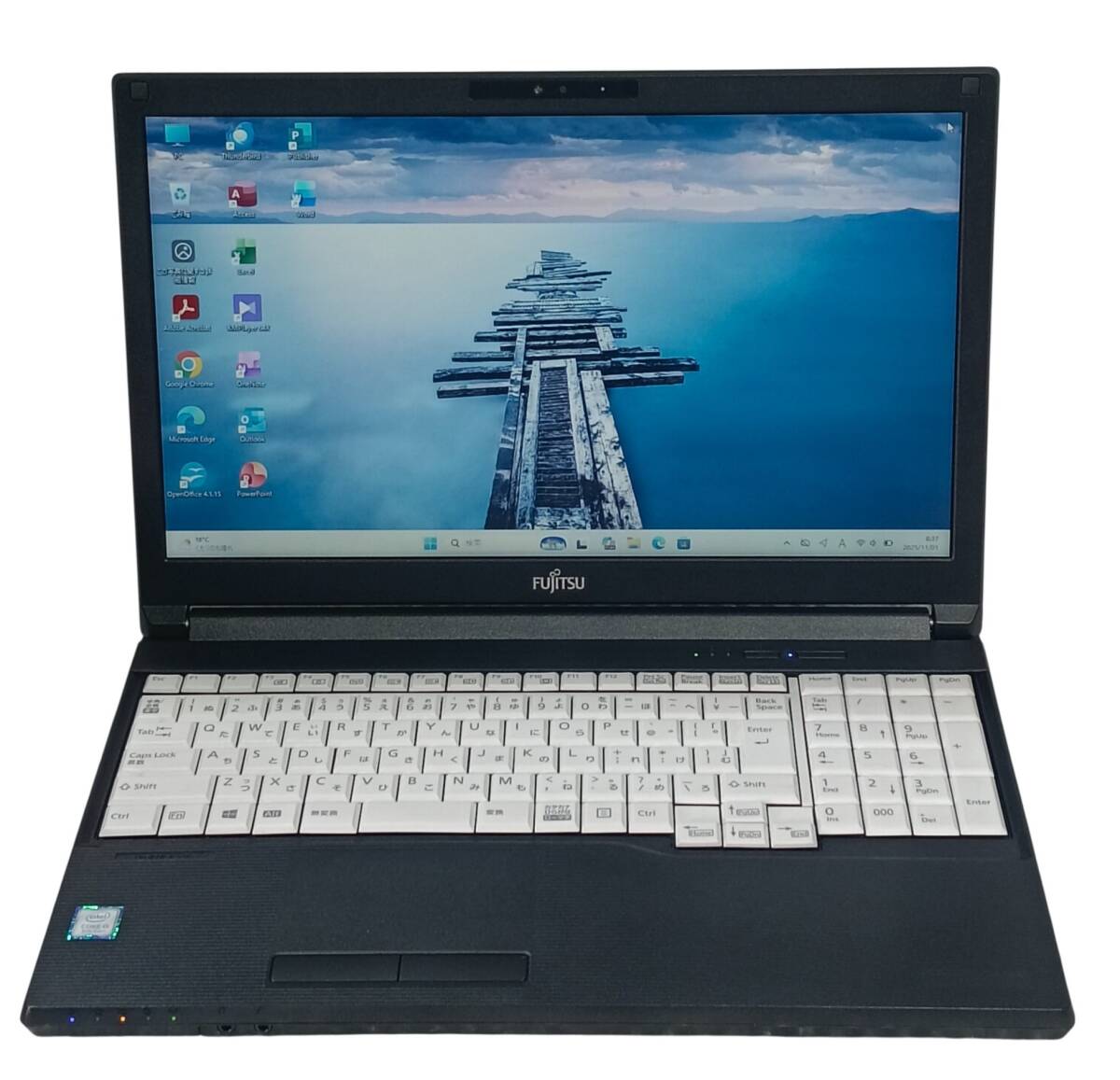 【驚速 FUJITSU A579/CX i5-8265U 1.6GHz x8+8GB+SSD 256GB 15.6インチワイドノートPC】Win11+Office2021/WEBカメラ■A110101拍卖