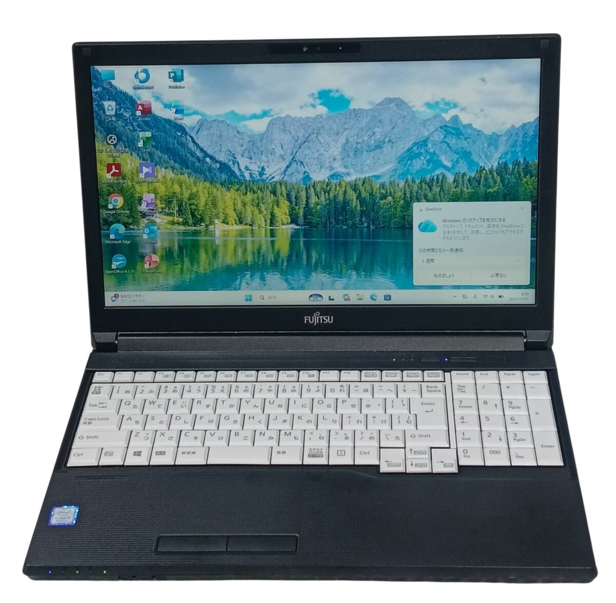 【驚速 FUJITSU A579/CX i5-8265U 1.6GHz x8+8GB+SSD 256GB 15.6インチワイドノートPC】Win11+Office2021/WEBカメラ■A110102拍卖