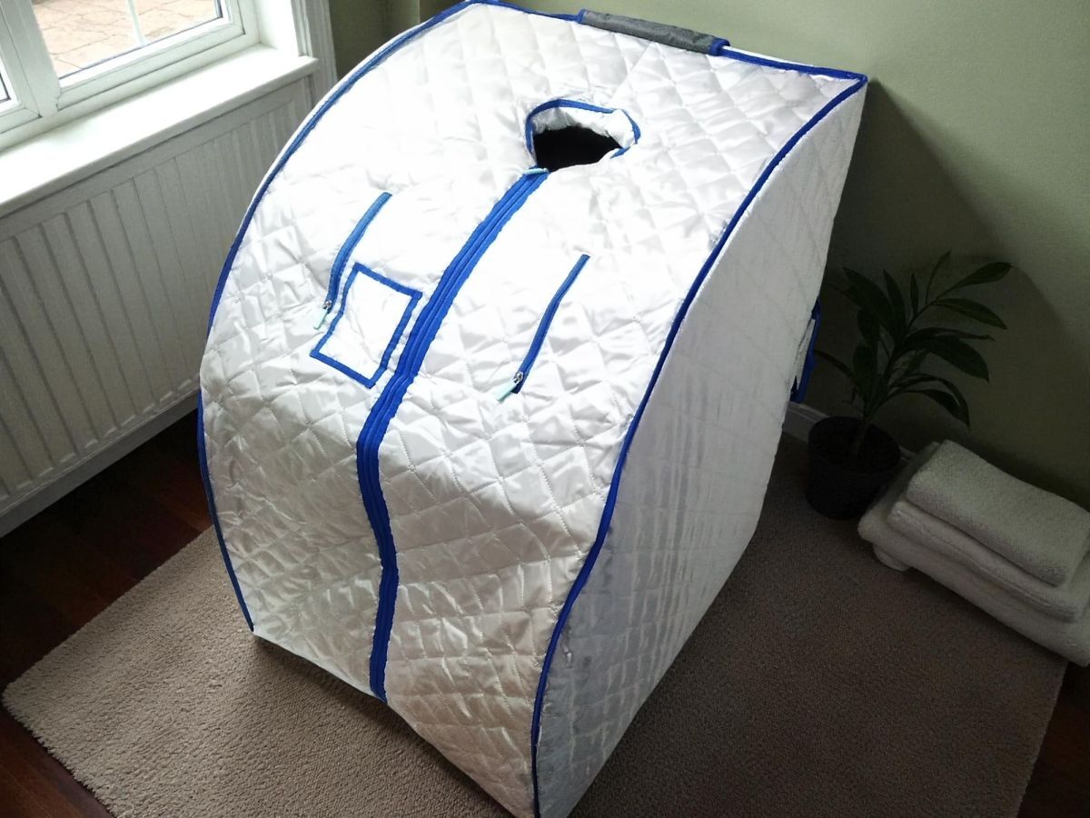 □動作品 折り畳み式 赤外線ホームサウナ 家庭用1人用 取説付き 1120-83 @200□拍卖