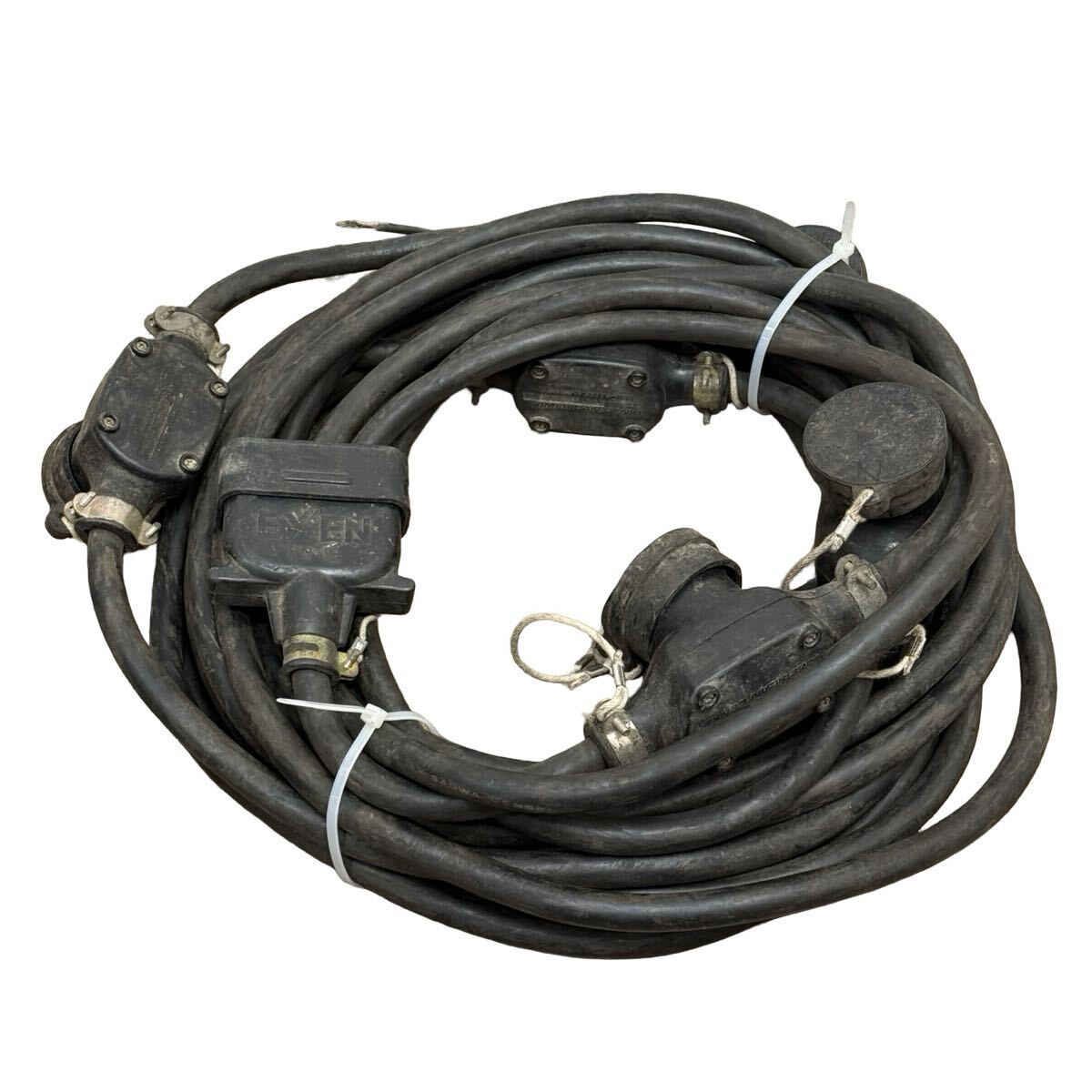 全長15m10cm■EXEN エクセン 高周波バイブレーター 延長ケーブル コード 48V 30A コンセント5口 15A 125V 3P 中古品■兵庫県姫路市発 P0拍卖