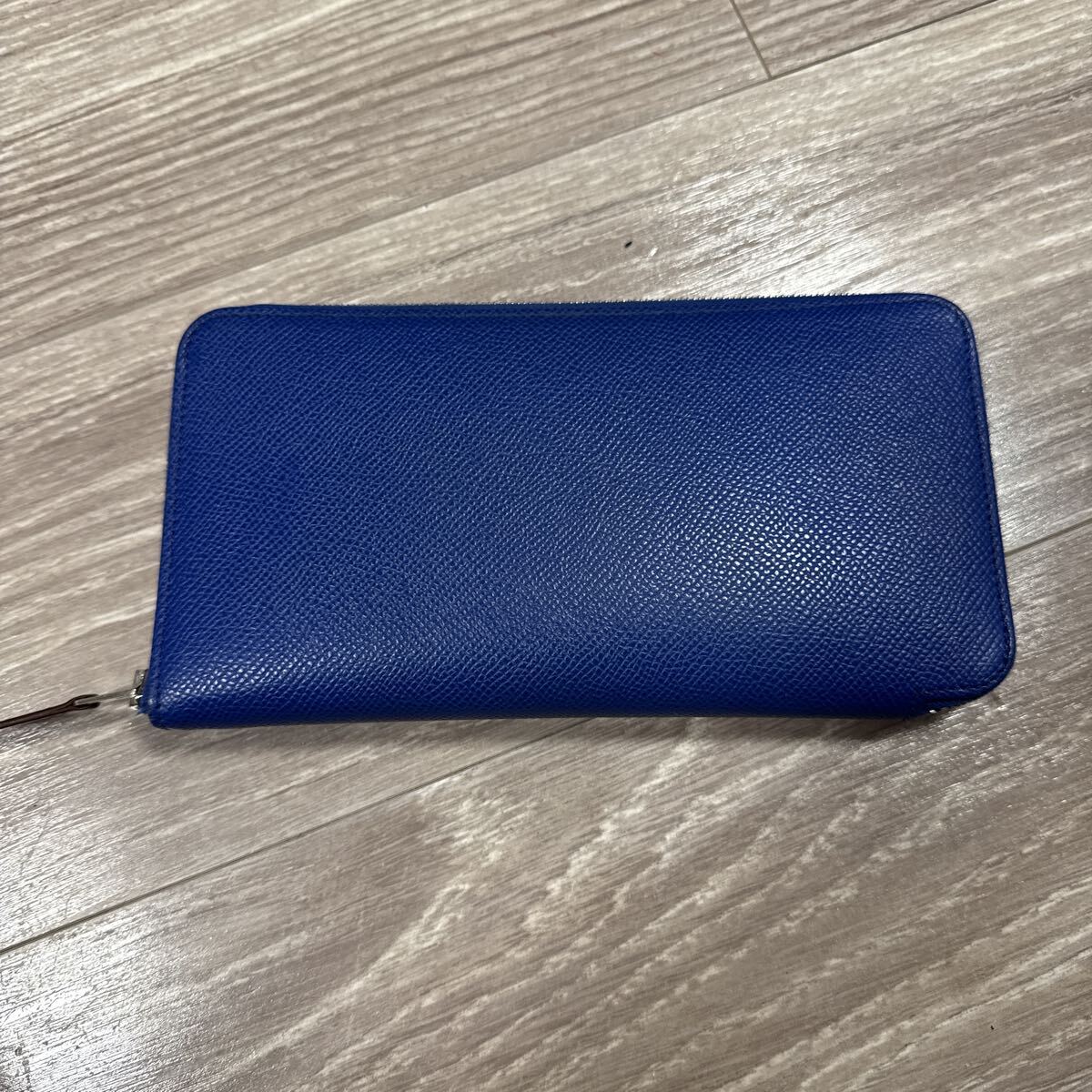 HERMES エルメス ラウンドファスナー 財布 長財布 シルクイン ブルー拍卖