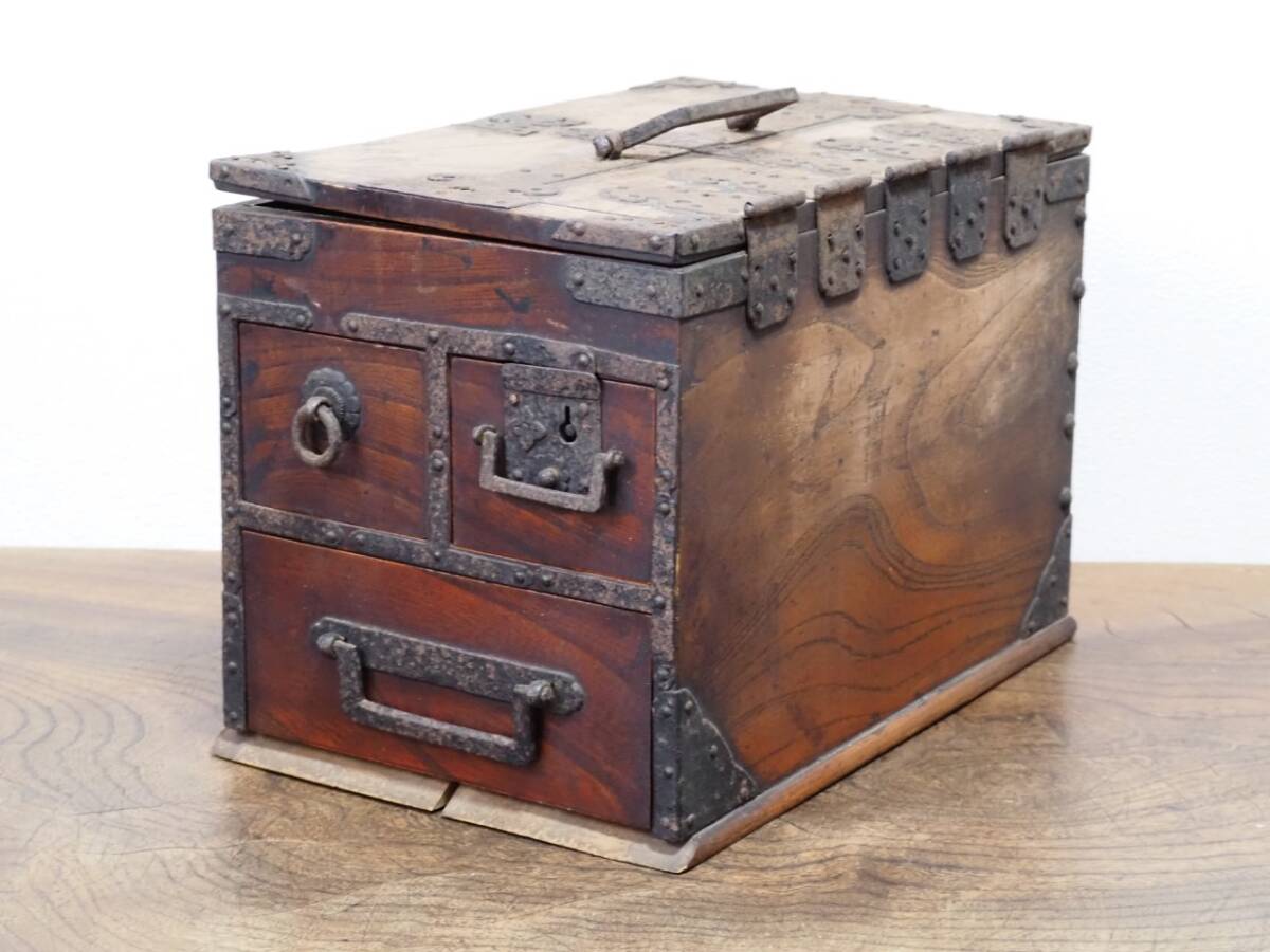 時代小家具 引出付 掛硯箱 懸硯箱2 船箪笥 小箪笥 古箪笥 古書道具 古民芸 銭函 枕箪笥 引き出し拍卖