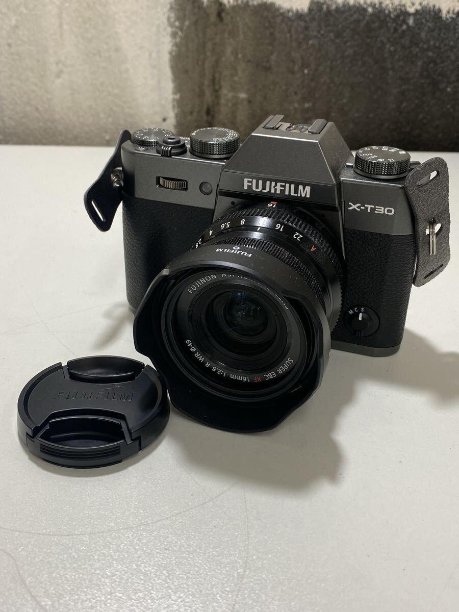 kj2053 FUJIFILM 富士フイルム FUJIFILM X-T30 ボディ ミラーレス一眼カメラ XR16mmF2.8 R WR レンズ 動作確認済み拍卖