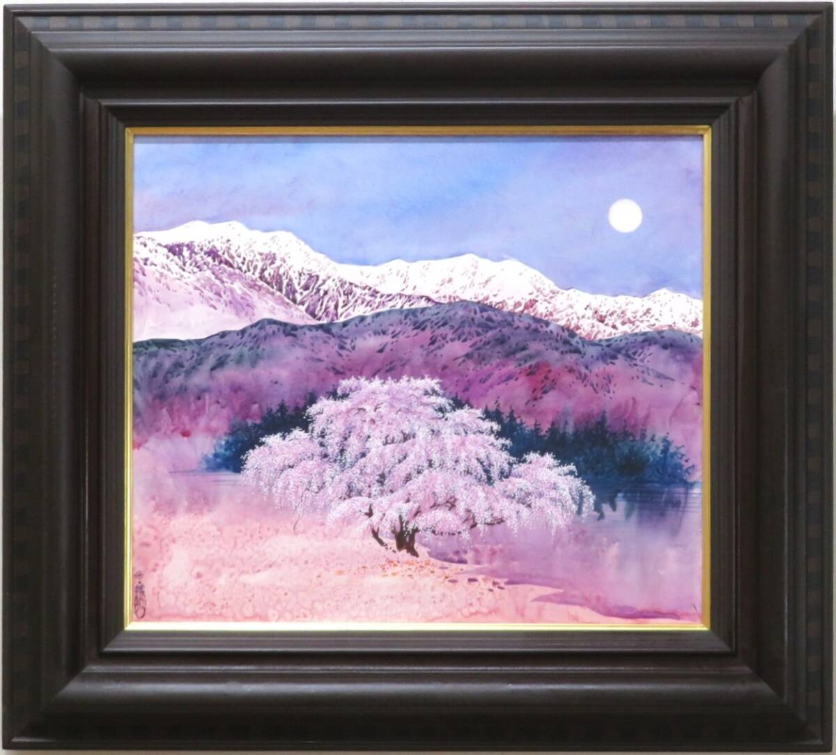 ◇真作◇ 趙国明 『桜』 10号 日本画 世界青年画展金賞受賞 フランス ル・サロン入選 中国 上海出身拍卖