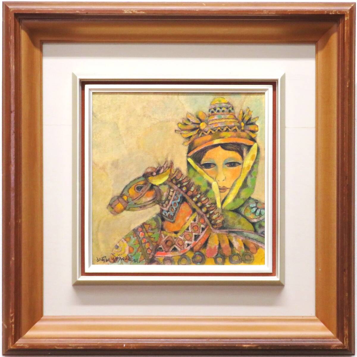 ◇真作◇ 吉田正雄 『異国の女性』 油彩画 二科会理事 内閣総理大臣賞拍卖