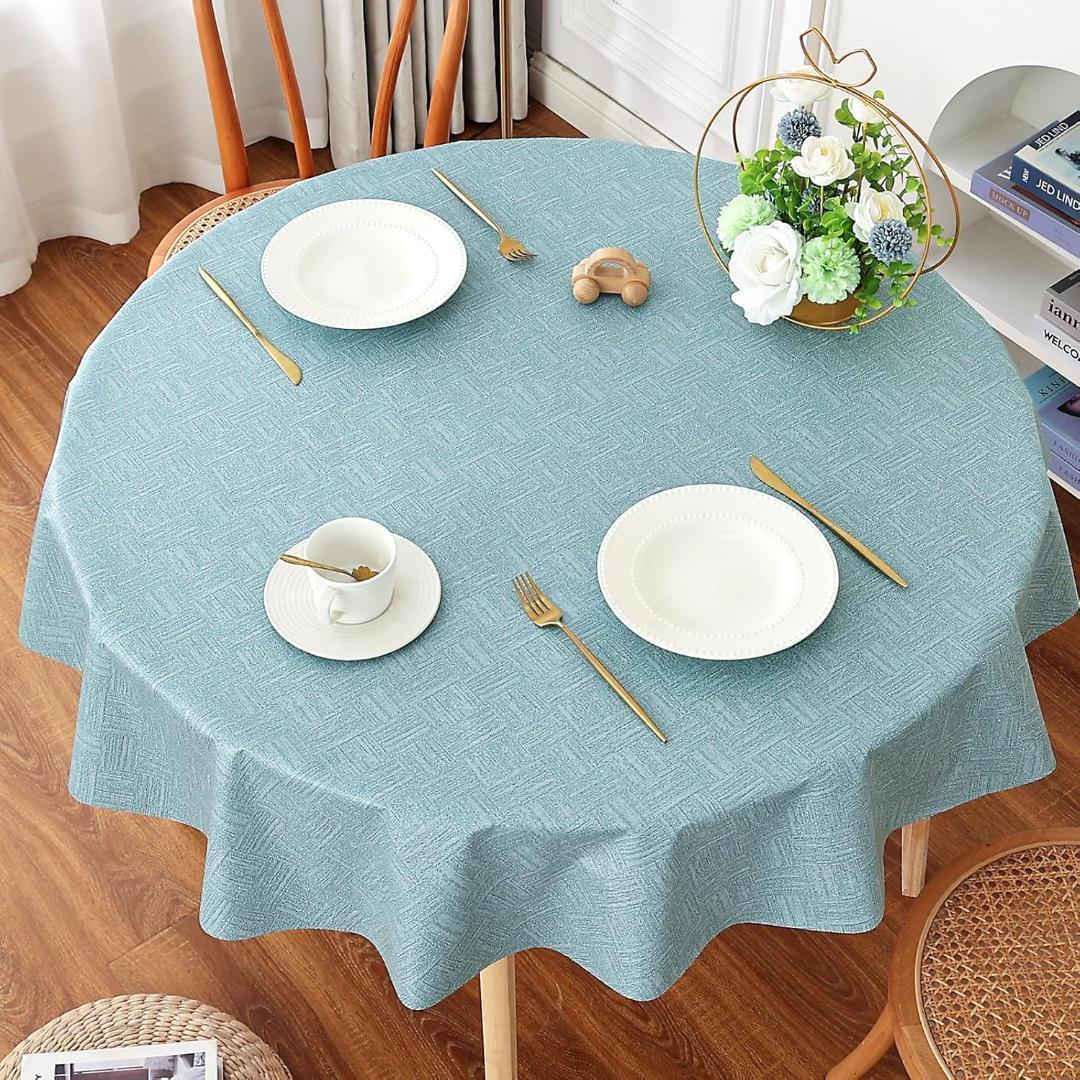 AooHome テーブルクロス 円形 撥水 pvc おしゃれ テーブルカバー 北拍卖