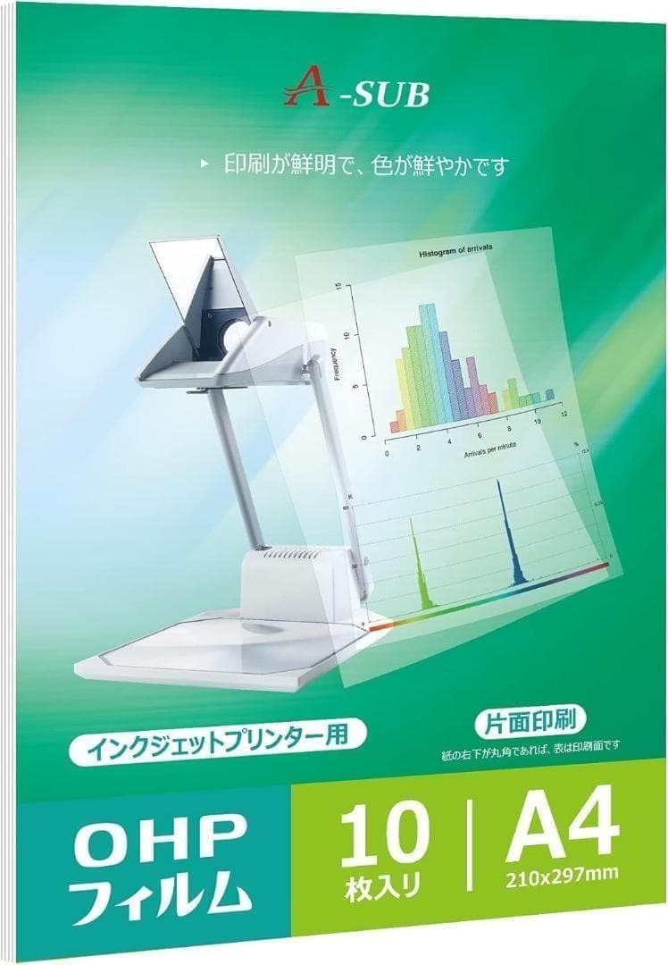 A-SUB OHPフィルム 透明 インクジェット用 コピー用 10枚 A4 手書拍卖