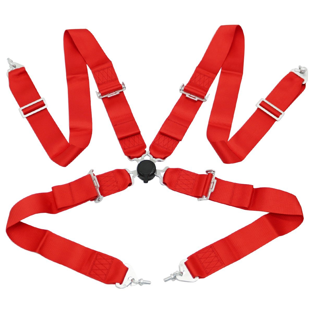 【新品即納】『4点式』カムロック式 レーシング シートベルト 赤/レッド 4点留め セーフティ ベルト フルハーネス サーキット ドリフト拍卖