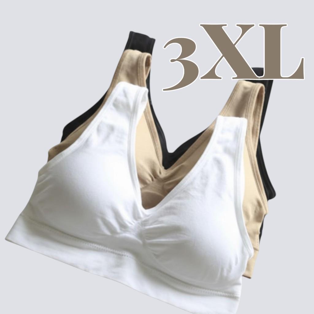 ジニエブラ 3XL 3枚セット ブラック ベージュ ホワイト スポーツブラ拍卖