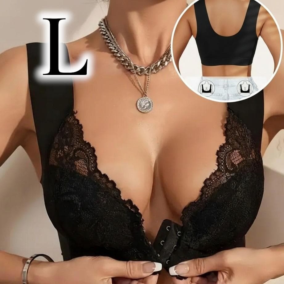 L シームレスブラ ノンワイヤーブラ フロントホック シームレス 脇高拍卖