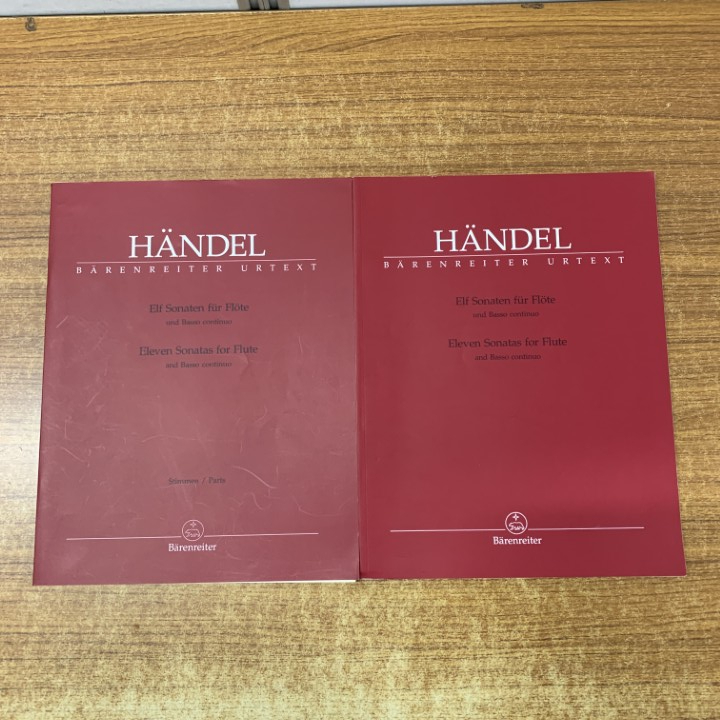 ▲01)【1点限り!】洋楽譜 ヘンデル「11のフルート・ソナタ」2冊セット/Barenreiter-Verlag/クラシック/A拍卖