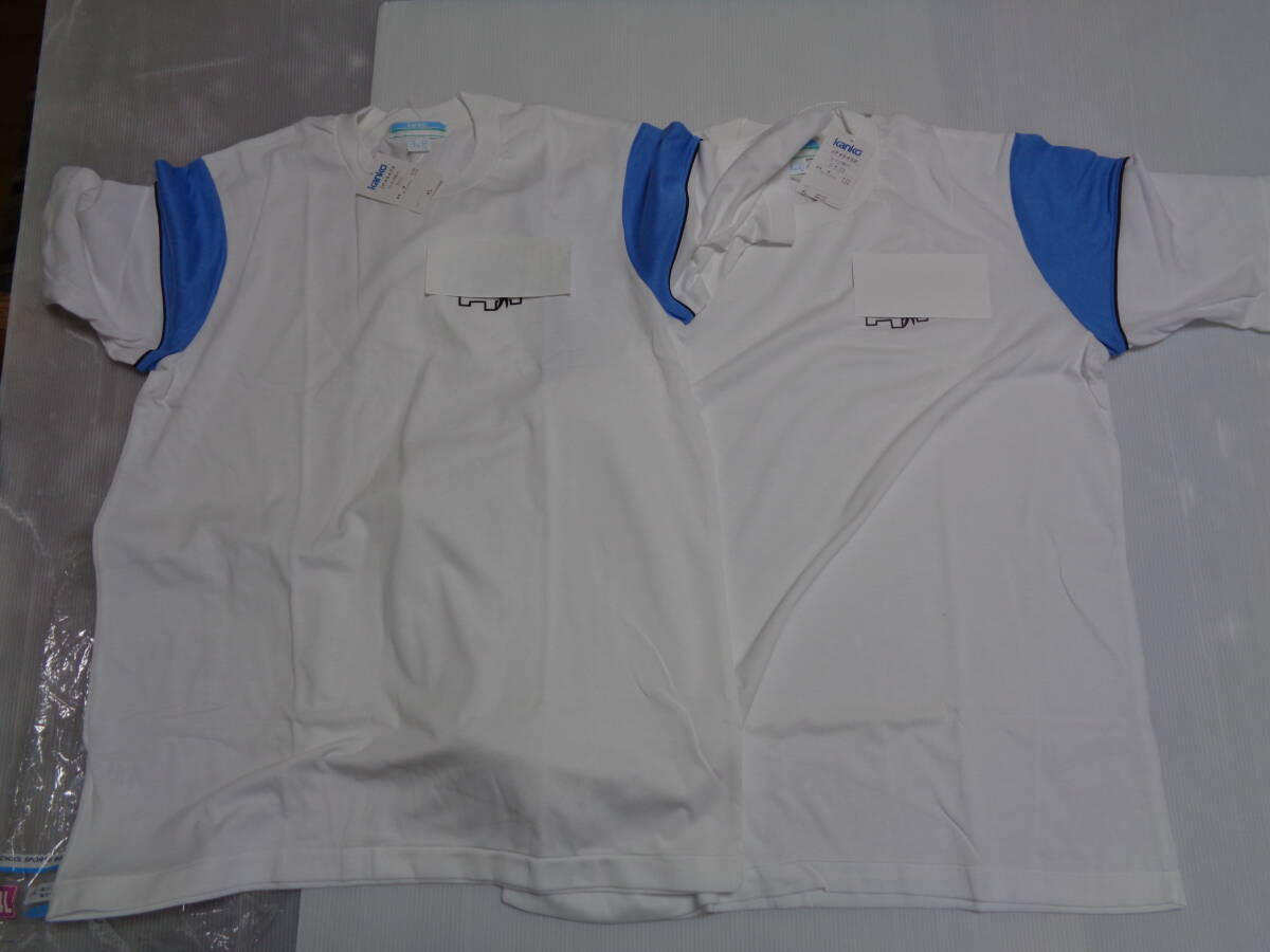 2枚 4L サックス 中学校 KANKO カンコー 半袖Tシャツ 体操着 体操服 レトロ 未使用拍卖