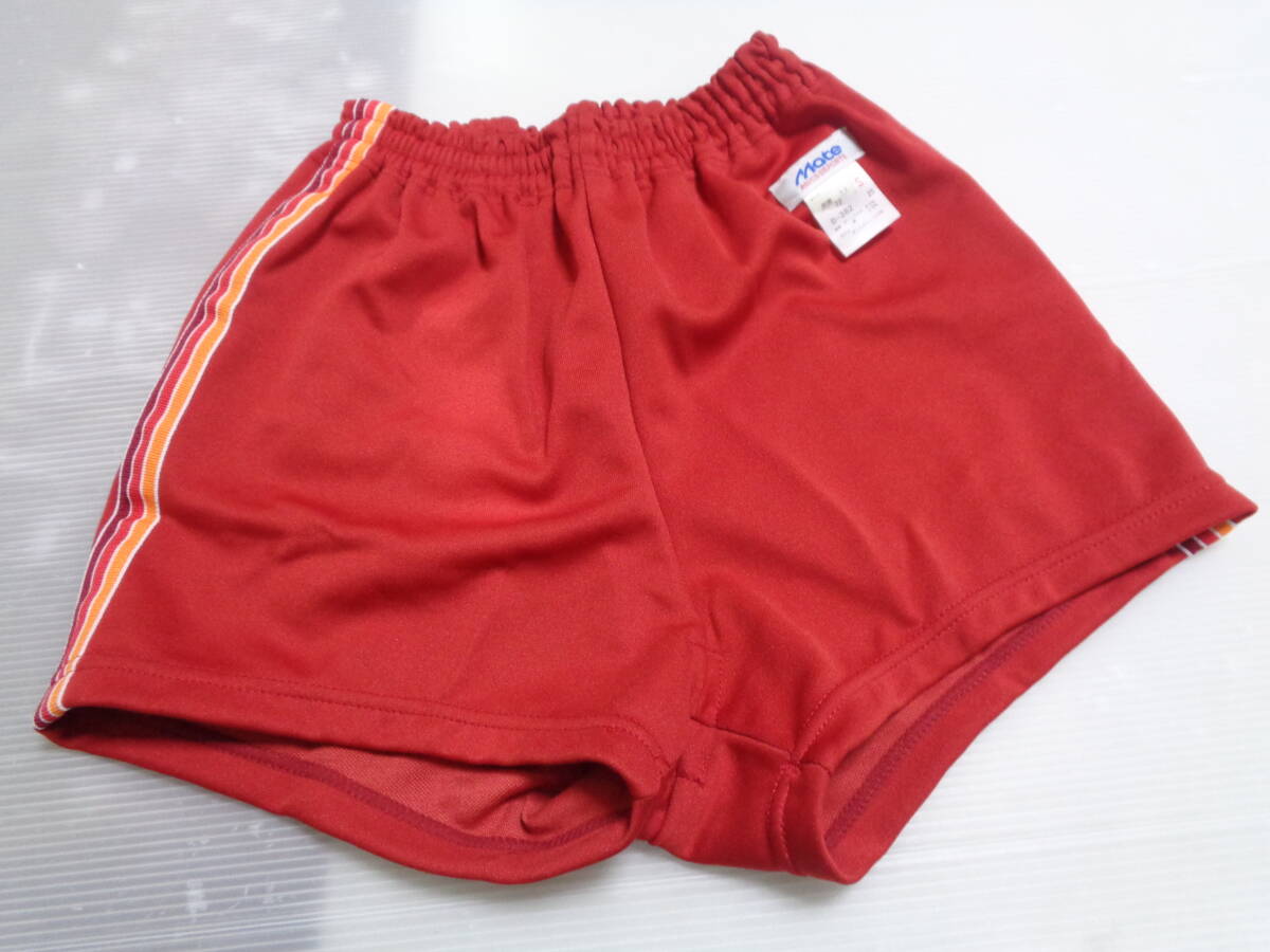S 赤×オレンジ系 D-382 アシックス デポルテ メイト 短パン ショートパンツ 体操着 体操服 昭和レトロ 未使用拍卖