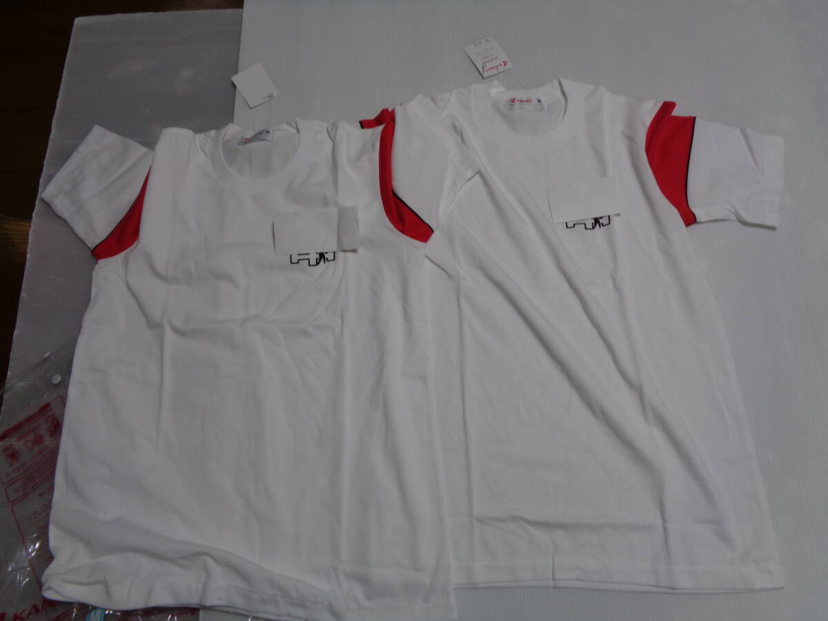 2枚 M レッド 中学校 KANKO カンコー 半袖 Tシャツ 体操着 体操服 レトロ 未使用拍卖