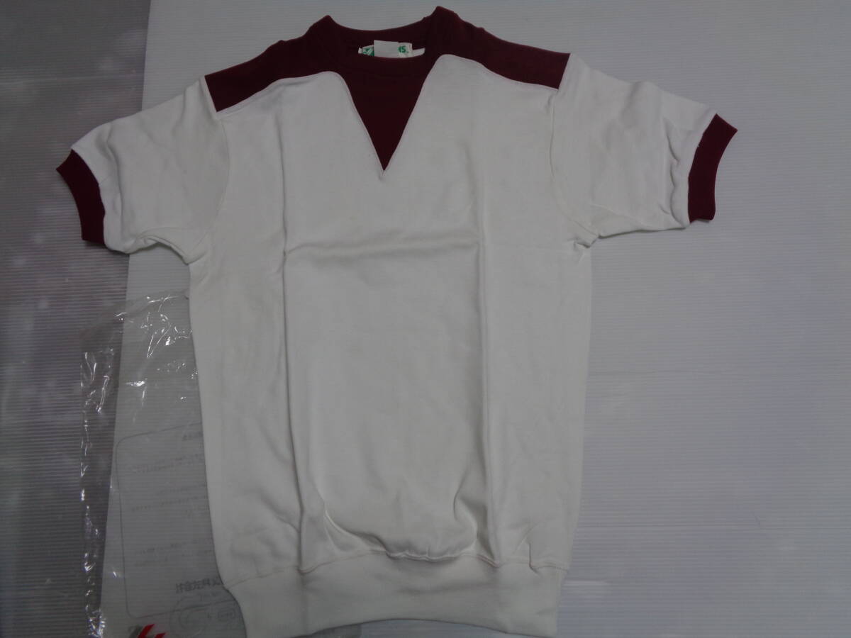 S 白×エンヂ 校章無し greens グリンズ 半袖 Tシャツ 体操着 体操服 昭和レトロ 未使用カビシミ!拍卖