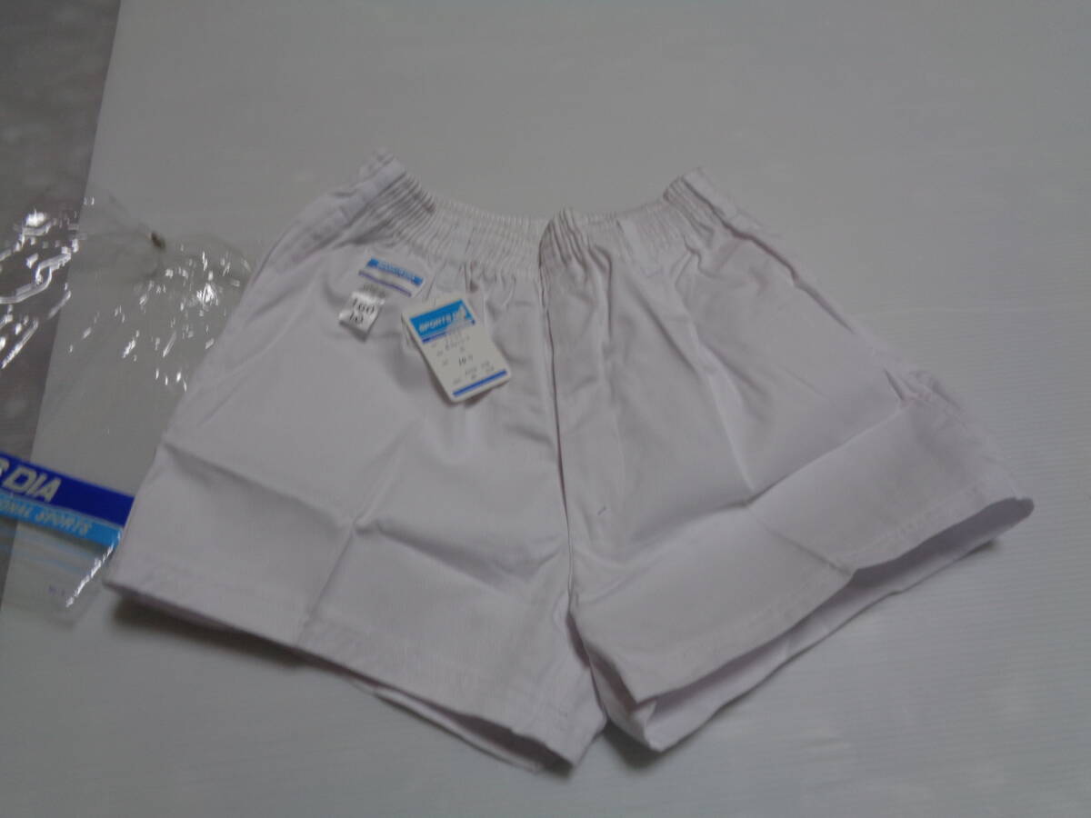 160 白 総ゴム sports dia ファスナー 短パン ショートパンツ 体操着 体操服 昭和レトロ 未使用拍卖