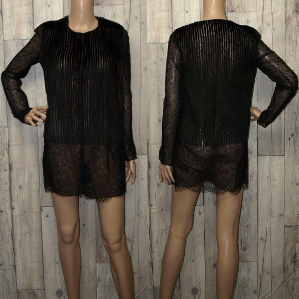 Christian Dior◇クリスチャンディオール・ミンク&レースブラウス◇34サイズ ・ブラウン系ブラック 高級クリーニング済み 美品拍卖